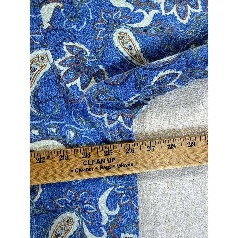 Reyn Spooner Men's 2XL Blue Hawaiian Floral Paisley Short Sleeve Button Shirt - Picture 5 of 8